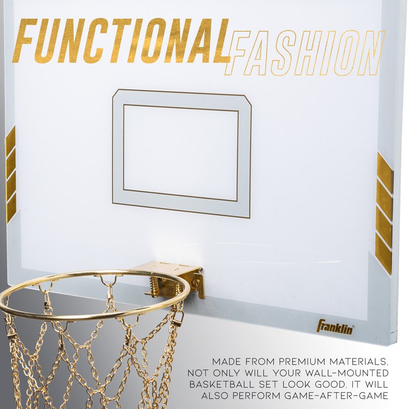 Franklin Sports Mini Basketball Hoop Premium Gold Chrome Wall Mounted